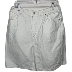 Vintage Womens 16 Faded Glory Jean Shorts White Denim Mom High 31" Waist HK7478